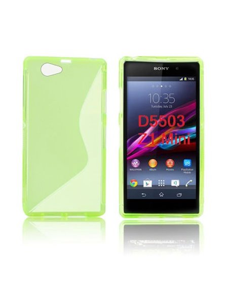 CUSTODIA GEL TPU SILICONE DOUBLE per SONY XPERIA Z1 COMPACT, XPERIA Z1 MINI, D5503 COLORE VERDE