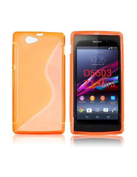 CUSTODIA GEL TPU SILICONE DOUBLE per SONY XPERIA Z1 COMPACT, XPERIA Z1 MINI, D5503 COLORE ARANCIONE