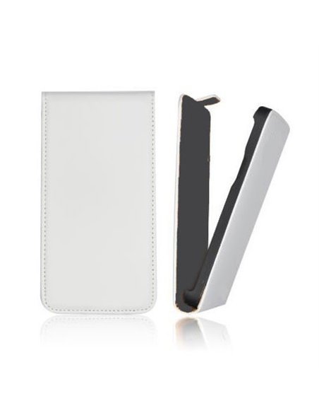 CUSTODIA FLIP VERTICALE SLIM PELLE per SAMSUNG I8730 GALAXY EXPRESS COLORE BIANCO