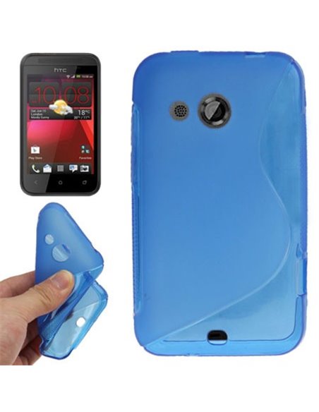 CUSTODIA GEL TPU SILICONE DOUBLE per HTC DESIRE 200 COLORE BLU