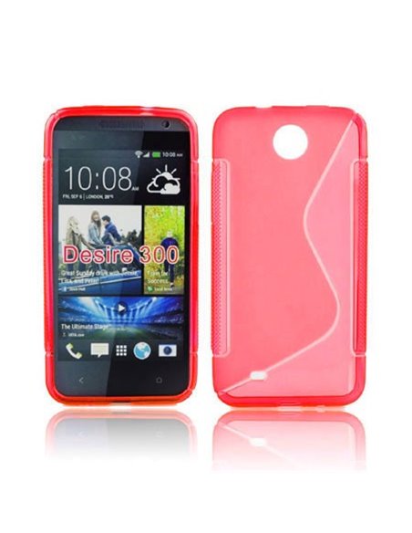 CUSTODIA GEL TPU SILICONE DOUBLE per HTC DESIRE 300 COLORE ROSSO