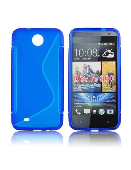 CUSTODIA GEL TPU SILICONE DOUBLE per HTC DESIRE 300 COLORE BLU