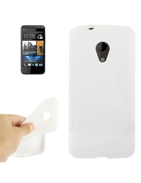 CUSTODIA GEL TPU SILICONE DOUBLE per HTC DESIRE 700 COLORE BIANCO