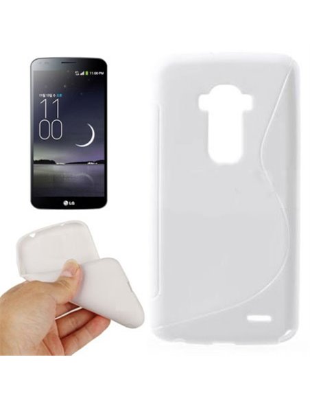 CUSTODIA GEL TPU SILICONE DOUBLE per LG G FLEX, D955 COLORE BIANCO