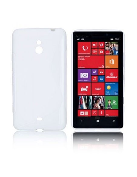 CUSTODIA GEL TPU SILICONE DOUBLE per NOKIA LUMIA 1320 COLORE BIANCO