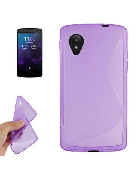 CUSTODIA per LG NEXUS 5 (D820) IN GEL TPU SILICONE DOUBLE COLORE VIOLA