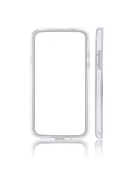 CUSTODIA BUMPER GEL TPU SILICONE SEMI-RIGIDO per LG P760 OPTIMUS L9, P769 COLORE BIANCO-TRASPARENTE-BIANCO