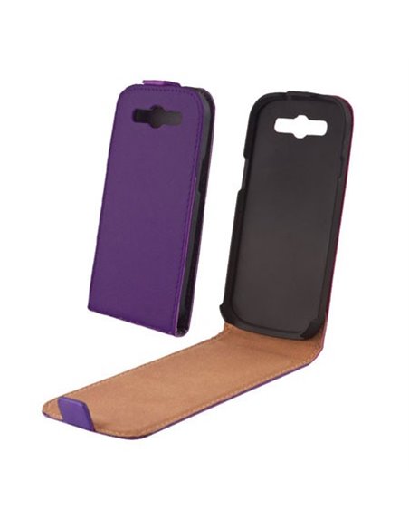 CUSTODIA FLIP VERTICALE SLIM PELLE per SAMSUNG S6810 GALAXY FAME, S6812 GALAXY FAME DUOS COLORE VIOLA