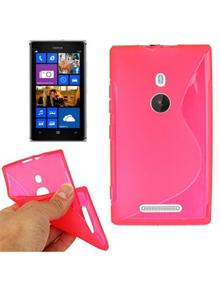 CUSTODIA GEL TPU SILICONE DOUBLE NOKIA LUMIA 925 COLORE ROSA