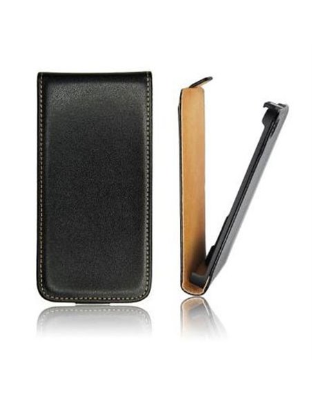 CUSTODIA FLIP VERTICALE SLIM PELLE per SONY XPERIA ZR, M36H, C5502, C5503, LTE, HSPA+ COLORE NERO