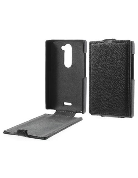 CUSTODIA FLIP VERTICALE ULTRA SLIM PELLE per NOKIA ASHA 502 COLORE NERO