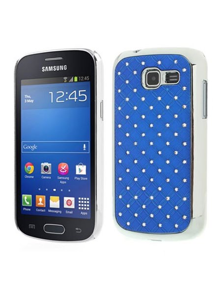 CUSTODIA BACK RIGIDA CON BRILLANTINI per SAMSUNG S7390 GALAXY FRESH, S7390 GALAXY TREND LITE COLORE BLU