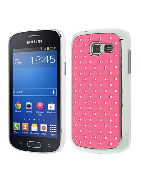 CUSTODIA BACK RIGIDA CON BRILLANTINI per SAMSUNG S7390 GALAXY FRESH, S7390 GALAXY TREND LITE COLORE ROSA