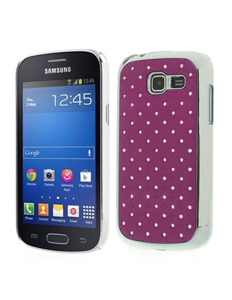 CUSTODIA BACK RIGIDA CON BRILLANTINI per SAMSUNG S7390 GALAXY FRESH, S7390 GALAXY TREND LITE COLORE VIOLA