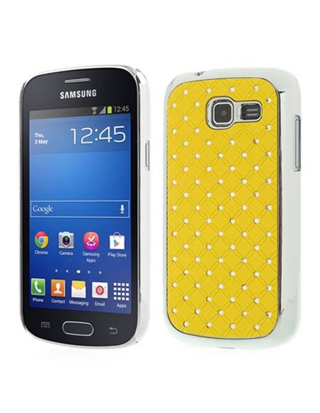 CUSTODIA BACK RIGIDA CON BRILLANTINI per SAMSUNG S7390 GALAXY FRESH, S7390 GALAXY TREND LITE COLORE GIALLO