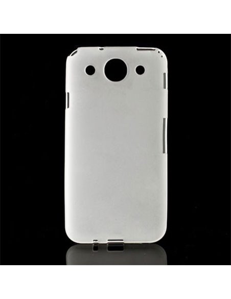 CUSTODIA GEL TPU SILICONE per LG E985 OPTIMUS G PRO, F240, L-04E COLORE BIANCO-TRASPARENTE