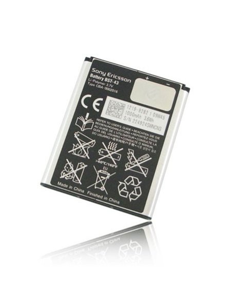 BATTERIA ORIGINALE SONY-ERICSSON BST-43 per  XPERIA X2, J10I, J20I, U100 1000 mAh LI-ION BULK SEGUE COMPATIBILITA'..