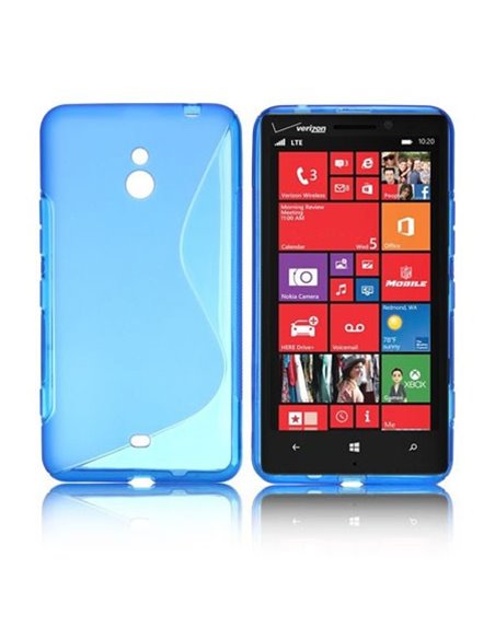 CUSTODIA GEL TPU SILICONE DOUBLE per NOKIA LUMIA 1320 COLORE BLU