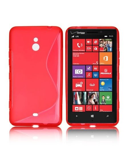 CUSTODIA GEL TPU SILICONE DOUBLE per NOKIA LUMIA 1320 COLORE ROSSO