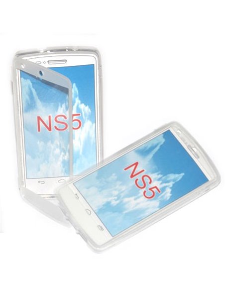 CUSTODIA per LG NEXUS 5 (D820) IN GEL TPU SILICONE FLIP BOOK TOUCH SCREEN COLORE BIANCO TRASPARENTE