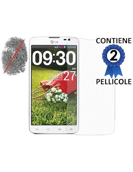 PELLICOLA PROTEGGI DISPLAY ANTI IMPRONTA per LG G PRO LITE DUAL D686 CONFEZIONE 2 PEZZI