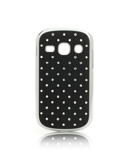 CUSTODIA BACK RIGIDA CON BRILLANTINI per SAMSUNG S6810 GALAXY FAME, S6812 GALAXY FAME DUOS COLORE NERO