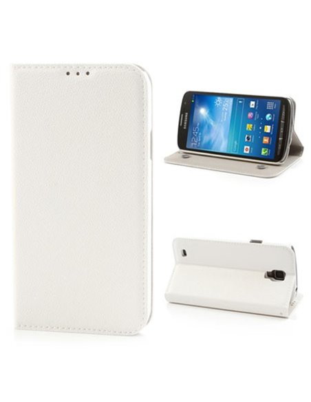 CUSTODIA FLIP ORIZZONTALE PELLE per SAMSUNG I9295 GALAXY S4 ACTIVE CON STAND E CHIUSURA A VENTOSA COLORE BIANCO