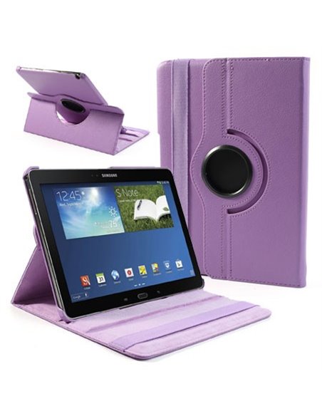 CUSTODIA BOOK ORIZZONTALE PELLE GIREVOLE per SAMSUNG GALAXY NOTE 10.1 (2014 EDITION), SM-P600, SM-P601, SM-P605 COLORE VIOLA