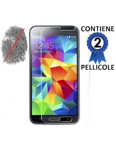 PELLICOLA PROTEGGI DISPLAY ANTI IMPRONTA per SAMSUNG G900F GALAXY S5, GALAXY S5 NEO G903F, GALAXY S5 PLUS CONFEZIONE 2 PEZZI