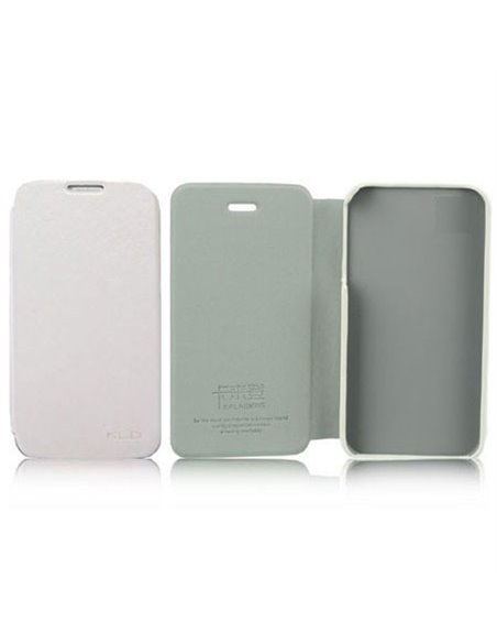 CUSTODIA FLIP ORIZZONTALE PELLE per SAMSUNG I9500 GALAXY S4, I9505, I9502 COLORE BIANCO BLISTER ENLAND