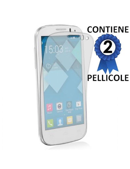 PELLICOLA PROTEGGI DISPLAY per ALCATEL ONE TOUCH POP C5 CONFEZIONE 2 PEZZI