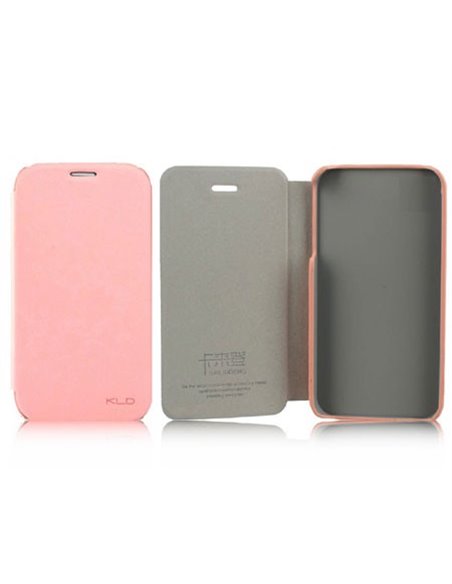 CUSTODIA FLIP ORIZZONTALE PELLE per SAMSUNG I9190 GALAXY S4 MINI, I9192, I9195 COLORE ROSA BLISTER ENLAND