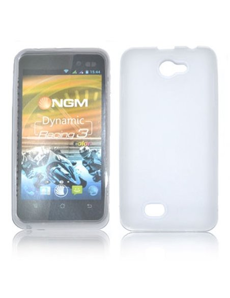 CUSTODIA GEL TPU SILICONE per NGM DYNAMIC RACING 3 COLOR COLORE BIANCO