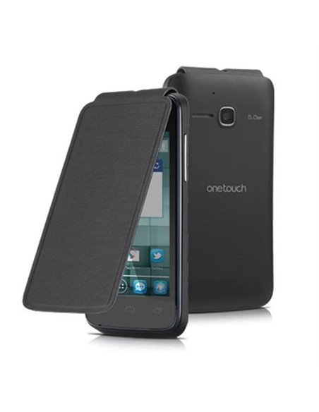 CUSTODIA FLIP COVER ORIGINALE ALCATEL F-GCGB1740A10C0-A1 per ONE TOUCH 5020D M'POP COLORE NERO BLISTER