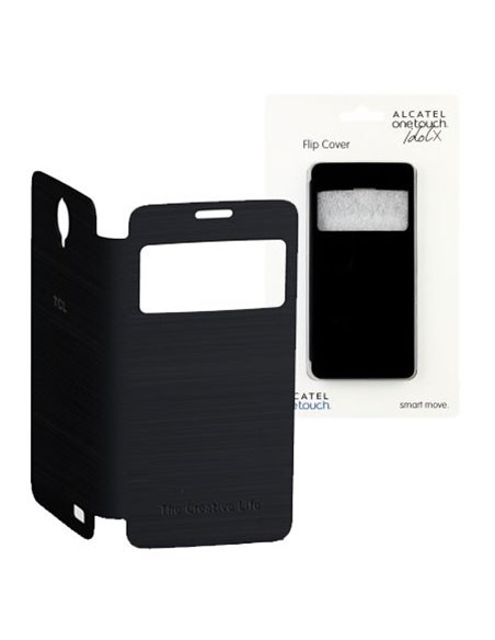 CUSTODIA FLIP ORIGINALE F-GCGB3320A11C1-A1 ALCATEL ONE TOUCH IDOL X SLATE 6040D IDENTIFICATIVO CHIAMANTE NERO BLISTER