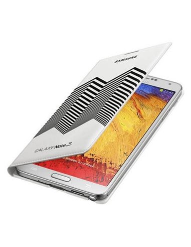 CUSTODIA FLIP COVER ORIGINALE SAMSUNG FIRMATO NICHOLAS KIRKWOOD per N9000 GALAXY NOTE 3 EF-EN900BWEGWW BLISTER