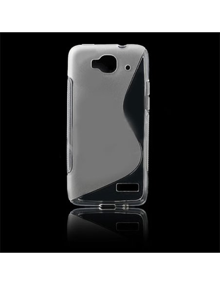 CUSTODIA GEL TPU SILICONE DOUBLE per ALCATEL ONE TOUCH IDOL MINI 6012 COLORE BIANCO-TRASPARENTE