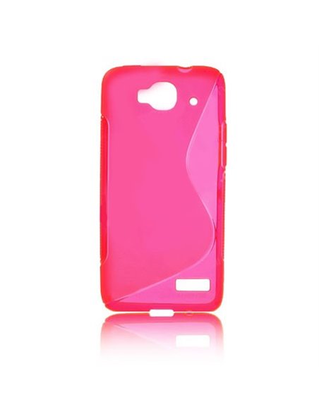 CUSTODIA GEL TPU SILICONE DOUBLE per ALCATEL ONE TOUCH IDOL MINI 6012 COLORE ROSA