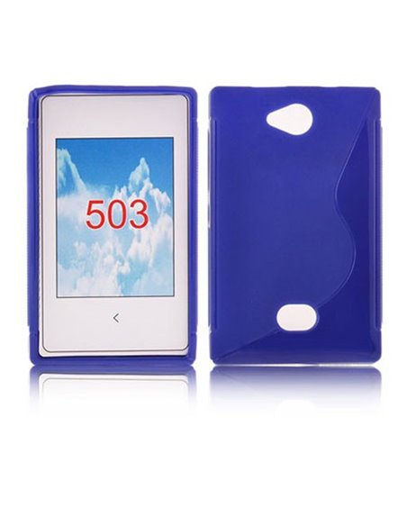 CUSTODIA GEL TPU SILICONE DOUBLE per NOKIA ASHA 503 COLORE BLU