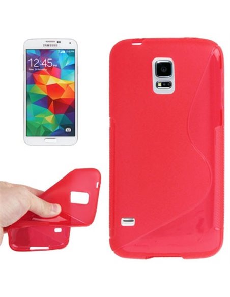 CUSTODIA GEL TPU SILICONE DOUBLE per SAMSUNG G900F GALAXY S5, GALAXY S5 NEO G903F, GALAXY S5 PLUS COLORE ROSSO