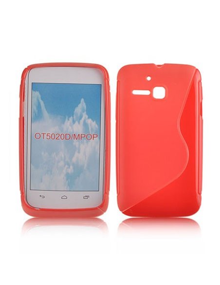 CUSTODIA GEL TPU SILICONE DOUBLE per ALCATEL ONE TOUCH M'POP 5020D COLORE ROSSO