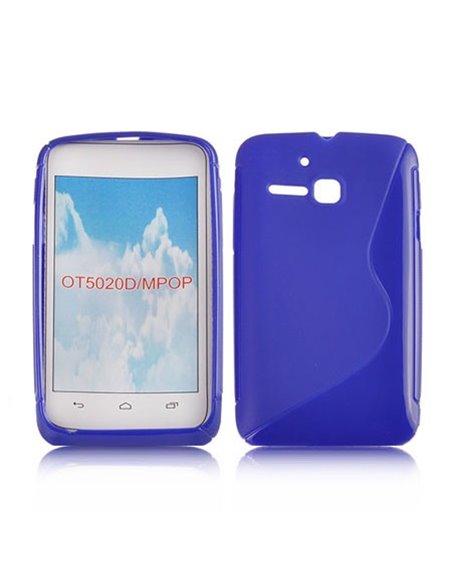 CUSTODIA GEL TPU SILICONE DOUBLE per ALCATEL ONE TOUCH M'POP 5020D COLORE BLU