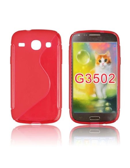 CUSTODIA GEL TPU SILICONE DOUBLE per SAMSUNG G3500 GALAXY CORE PLUS, G3502 GALAXY TREND 3 COLORE ROSSO