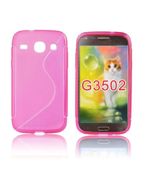 CUSTODIA GEL TPU SILICONE DOUBLE per SAMSUNG G3500 GALAXY CORE PLUS, G3502 GALAXY TREND 3 COLORE ROSA