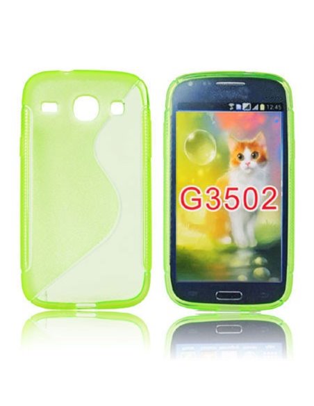 CUSTODIA GEL TPU SILICONE DOUBLE per SAMSUNG G3500 GALAXY CORE PLUS, G3502 GALAXY TREND 3 COLORE VERDE