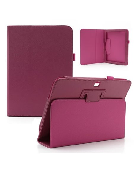 CUSTODIA BOOK PELLE per SAMSUNG P5200 GALAXY TAB 3 10.1, P5210 10.1' POLLICI CON STAND E PORTA PENNA COLORE AMARANTO