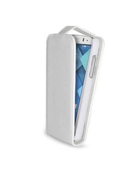 CUSTODIA FLIP VERTICALE PELLE per ALCATEL ONE TOUCH POP C3, POP C2 COLORE BIANCO