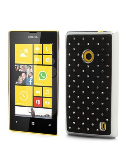 CUSTODIA BACK RIGIDA CON BRILLANTINI per NOKIA LUMIA 520, LUMIA 525 COLORE NERO