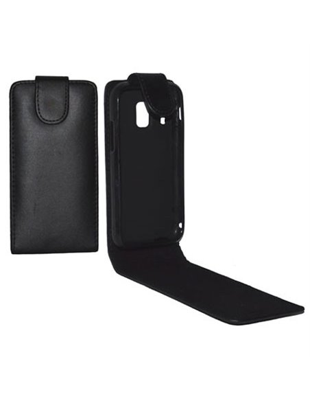 CUSTODIA FLIP VERTICALE PELLE per NGM WEMOVE ABSOLUTE CON INTERNO IN TPU SILICONE COLORE NERO