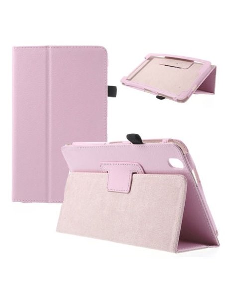 CUSTODIA BOOK ORIZZONTALE PELLE per SAMSUNG GALAXY TAB PRO 8.4, SM-T320, SM-T321, SM-T325 CON STAND E PORTA PENNA ROSA
